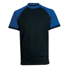 Manutan Rövid ujjú póló OLIVER, fekete-kék, S-es méret