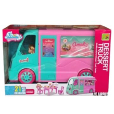 Manyuk Toys Desszertes kocsi szett babával - 21 db-os játékbaba felszerelés