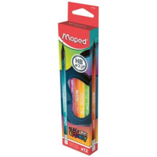 MAPED : Black Peps Energy háromszög alakú grafitceruza radírral, HB - 12 db ceruza