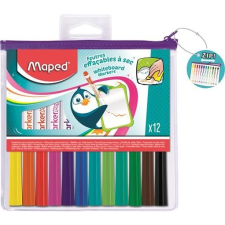 MAPED Filctoll készlet, 1,5 mm, kimosható, fehértáblához, MAPED "Marker`Peps, 12 különbözõ szín toll