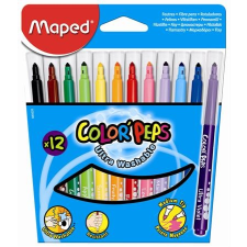 MAPED Filctoll készlet, 1-5 mm, kimosható, MAPED "Color`Peps", 12 különböző szín filctoll, marker