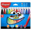 MAPED "Filctoll készlet, 1- 5 mm, kimosható, vastag, MAPED ""Color`Peps Maxi"", 12 különböző szín"