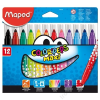 MAPED Filctoll készlet, 1-6 mm, kimosható, vastag,  Color`Peps Maxi, 12 különböző szín