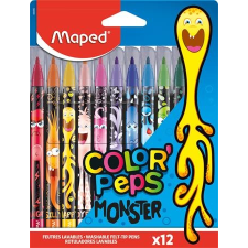 MAPED Filctoll készlet, 2,8 mm, kimosható, MAPED "Color`Peps Monster" 12 különböző szín filctoll, marker
