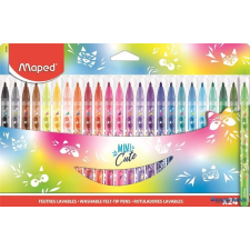 MAPED Filctoll készlet, 2,8 mm, kimosható, MAPED "Mini Cute", 24 különböző szín filctoll, marker