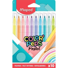 MAPED Filctoll készlet, 2,8 mm, kimosható, MAPED &quot;Color&#039;Peps Pastel&quot;, 10 különböző pasztell szín filctoll, marker