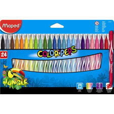 MAPED Filctoll készlet, 2,8 mm, kimosható, MAPED &quot;Color\&acute;Peps Jungle&quot;, 24 különböző szín filctoll, marker