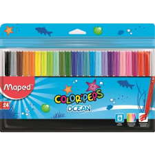 MAPED Filctoll készlet, 2 mm, kimosható,  "Color`Peps Ocean", 24 különböző szín filctoll, marker