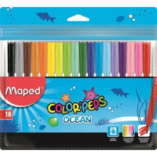 MAPED Filctoll készlet, 2 mm, kimosható, MAPED Color`Peps Ocean, 18 különböző szín (IMA845721) filctoll, marker