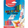MAPED Filctoll készlet, 7,5 mm, kétvégű, MAPED "Color`Peps Duo Stamp" 8 különböző szín és minta
