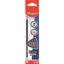MAPED Grafitceruza radírral, 2B, háromszögletű, MAPED "Black`Peps Navy" ceruza