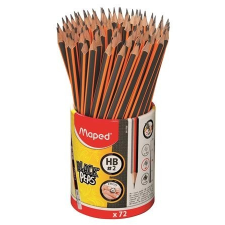 MAPED Grafitceruza radírral, ceruzatartó, HB, háromszögletű, MAPED "Black`Peps", 72db/cs ceruza