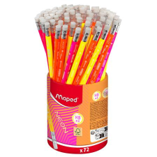 MAPED Grafitceruza radírral, ceruzatartó, HB, háromszögletű, MAPED Black Peps Neon , vegyes színek ceruza