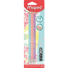 MAPED Grafitceruza radírral, HB, háromszögletű, MAPED Black`Peps Pastel, vegyes pasztell színek (IMA851719) ceruza
