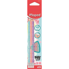 MAPED Grafitceruza radírral, HB, háromszögletű, MAPED &quot;Black`Peps Pastel&quot;, vegyes pasztell színek ceruza