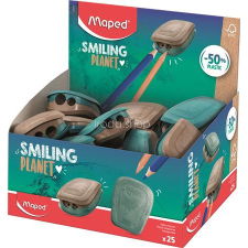 MAPED Hegyező display, kétlyukú, tartályos, műanyag, FSC, MAPED "Smiling Planet" hegyező