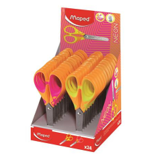 MAPED Olló, display, iskolai, 13 cm, MAPED &quot;Soft Neon&quot;, vegyes színek olló
