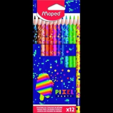 MAPED : Pixel Party háromszögletű színes ceruza készlet - 12 db-os színes ceruza