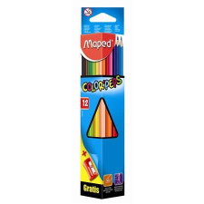 MAPED &quot;Color`Peps&quot; háromszögletű 12 különböző színű színes ceruza készlet hegyezővel színes ceruza