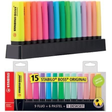 MAPED STABILO BOSS ORIGINAL szövegkiemelő 15 db Vésőhegyű Többszínű (283567) filctoll, marker