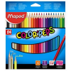 MAPED Színes ceruza készlet, háromszögletű, MAPED "Color`Peps", 24 különböző szín
