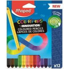 MAPED Színes ceruza készlet, háromszögletű, MAPED "Color`Peps INFINITY", 12 különböző szín színes ceruza