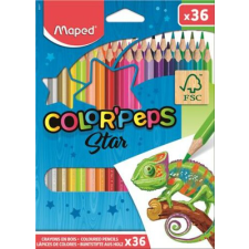 MAPED Színes ceruza készlet, háromszögletű, MAPED "Color`Peps Star", 36 különböző szín színes ceruza