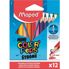 MAPED Színes ceruza készlet, háromszögletű, MAPED  Mini Color Peps Strong , 12 különböző szín színes ceruza
