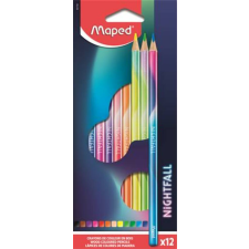 MAPED Színes ceruza készlet, háromszögletű, MAPED Nightfall, 12 különböző szín (IMA831700) színes ceruza
