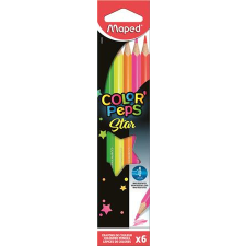 MAPED Színes ceruza készlet, háromszögletű, maped &quot;colorpeps star fluo&quot;, 6 különböző szín 832003 színes ceruza