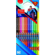 MAPED Színes ceruza készlet, háromszögletű, MAPED  Superman , 12 különböző szín színes ceruza