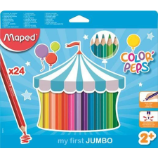 MAPED Színes ceruza készlet, háromszögletű, vastag, MAPED Jumbo, 24 különböző szín (IMA834013) színes ceruza