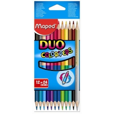 MAPED Színes ceruza készlet, kétvégű, háromszögletű, MAPED &quot;Color\&acute;Peps Duo&quot;, 24 különböző szín színes ceruza