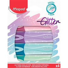 MAPED Szövegkiemelő készlet, 1-5 mm, MAPED &quot;Glitter Fluo Peps&quot;, vegyes pasztell színek filctoll, marker