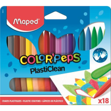 MAPED Zsírkréta, MAPED &quot;Color&#039;Peps&quot; PlastiClean, 18 különböző szín kréta