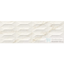 Marazzi Marbleplay Str.Gemma Ivory 3D Rett. 30x90 cm-es fali csempe M4PF csempe