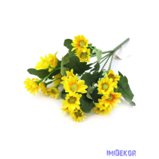  Margaréta selyemvirág csokor 32cm - Sárga dekorációs kellék