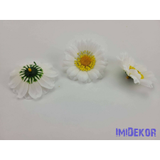  Margaréta selyemvirág fej 7 cm - Fehér dekoráció