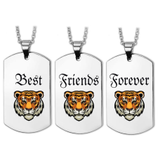 Maria King Best Friends Forever tigrises hármas medál lánccal vagy kulcstartóval medál
