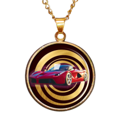 Maria King CARSTON Elegant Sport car medál lánccal vagy kulcstartóval, ezüst vagy arany színben medál