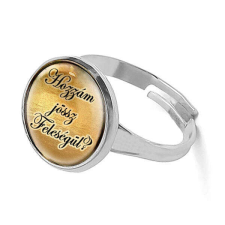 Maria King Eljegyzési gyűrű, „Hozzám jössz feleségül?” felirattal, ezüst színben (állítható méret) gyűrű