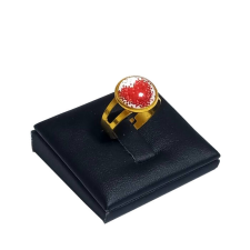 Maria King Kis szíves üveglencsés gyűrű, választható arany és ezüst színben gyűrű