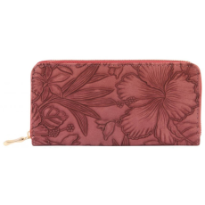Maria King műbőr bordó virágmintás pénztárca (19x9 cm)