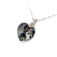 Maria King Swarovski fazettált szürke színű Szív medál nyaklánccal medál