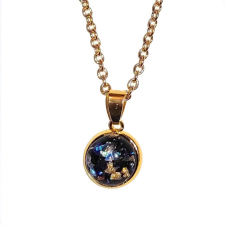 Maria King Színes csillámos üveglencsés medál lánccal, választható arany és ezüst színben medál