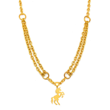 Maria King Unikornis nemesacél medál kétsoros nyaklánccal, arany színű nyaklánc