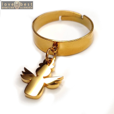 MariaKing Angyal charmos állítható méretű gyűrű, arany színű, választható szélességben gyűrű