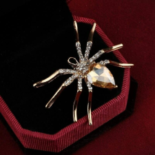 MariaKing Arany színű Pókos bross mesterséges kristállyal bross