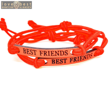 MariaKing Best Friends (Legjobb Barátok) páros szövet karkötő, piros karkötő