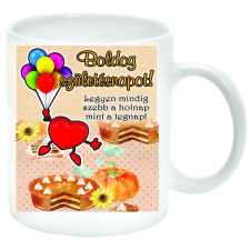MariaKing Boldog születésnapot szíves lufis Bögre (feliratozható) bögrék, csészék